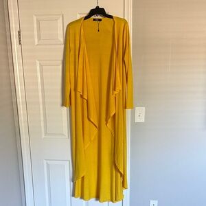 CBR Vibrant Gold Longline Draped Blazer/Shirt